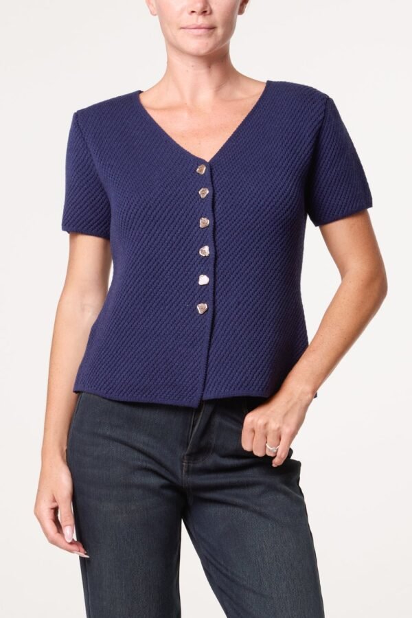 Button Through Peplum Top