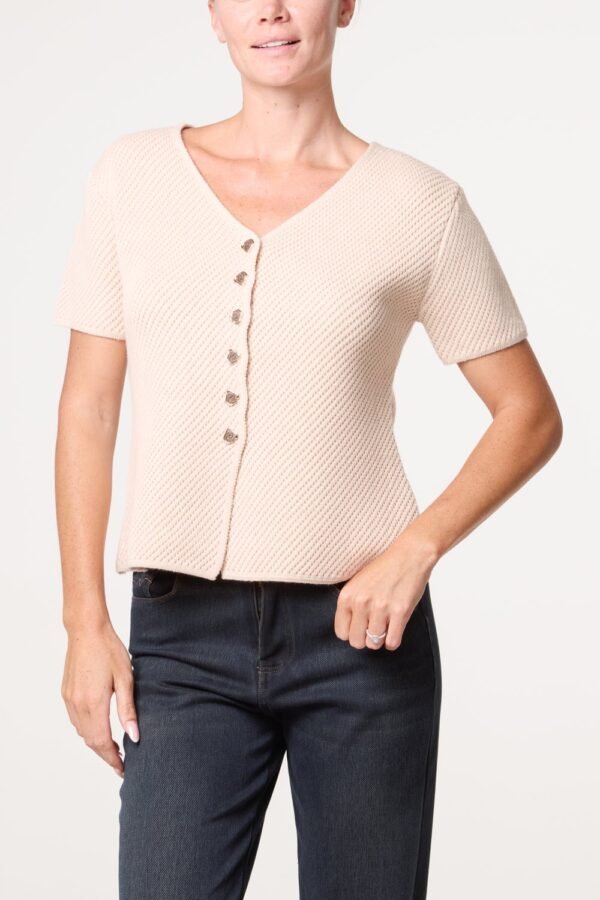 Button Through Peplum Top