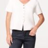Button Through Peplum Top