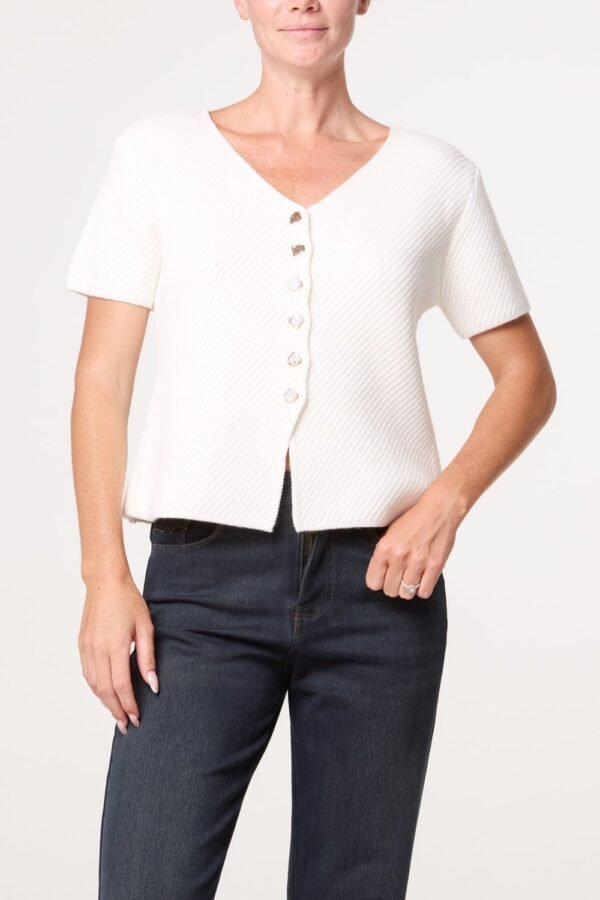 Button Through Peplum Top