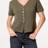 Button Through Peplum Top