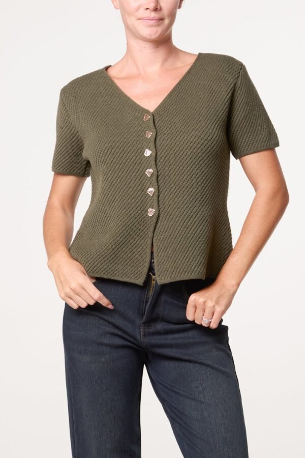 Button Through Peplum Top