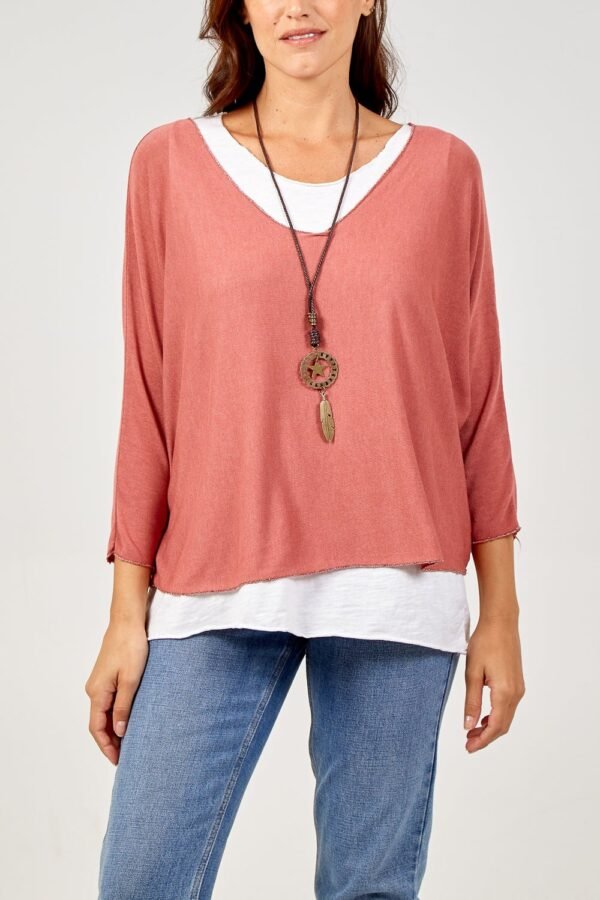 Double Layer Top with Necklace