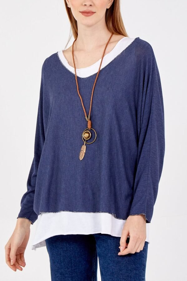 Double Layer Top with Necklace