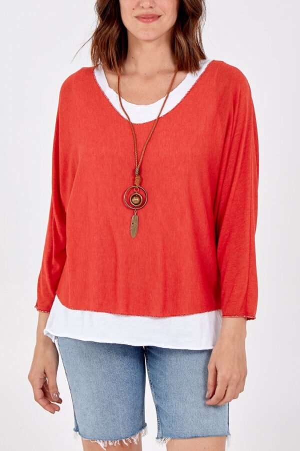 Double Layer Top with Necklace