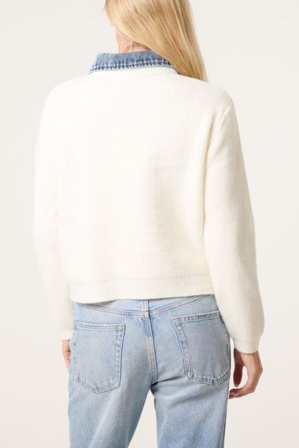 2026/08/1000484945.jpg Cream Denim Collar Zip Knit