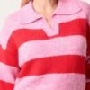 2026/08/1000485028.jpg Polo Collar Striped Knit Jumper