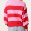 2026/08/1000485029.jpg Polo Collar Striped Knit Jumper