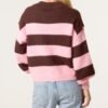 2026/08/1000485032.jpg Polo Collar Striped Knit Jumper