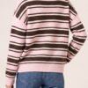 2026/08/1000485056.jpg Pink & Chocolate Striped Half-Zip Jumper