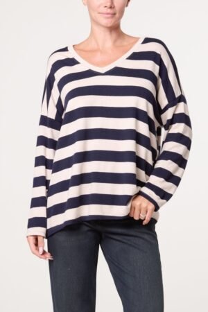 2026/08/1000485060.jpg Striped V-Neck Top