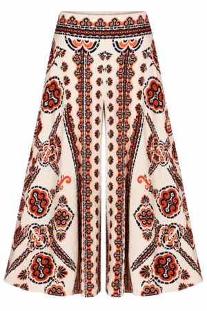 Orange Pattern Very Wide Culottes