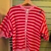 Wool Blend Striped Button-Up Cardigan