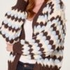 Chocolate and Blue Knit Cardigan