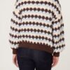 Chocolate and Blue Knit Cardigan