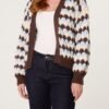 Chocolate and Blue Knit Cardigan