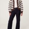 Chocolate and Blue Knit Cardigan