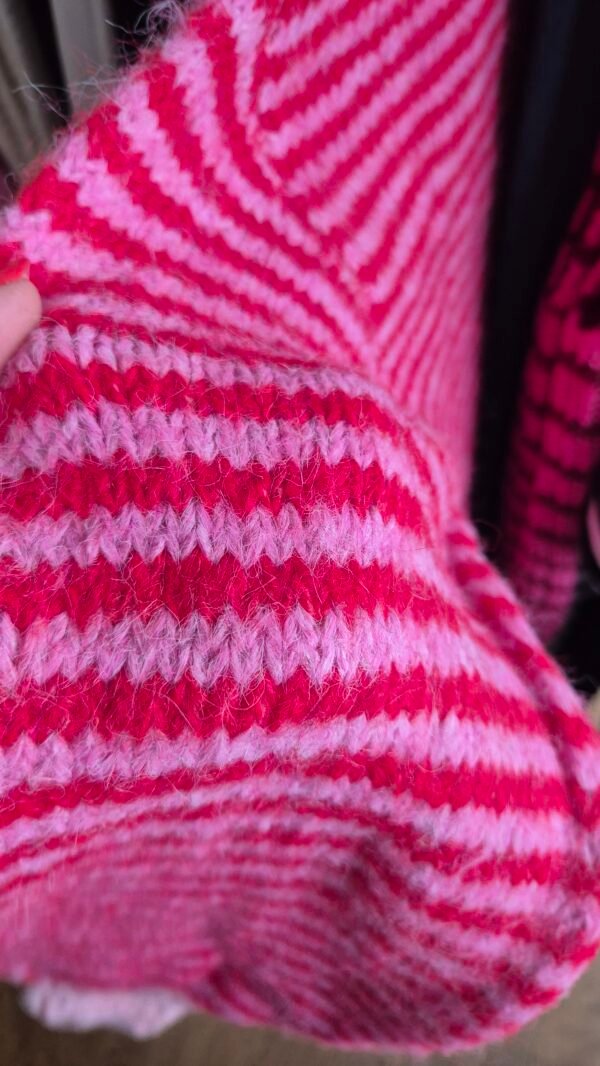 Wool Blend Striped Button-Up Cardigan