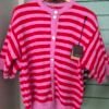 Wool Blend Striped Button-Up Cardigan