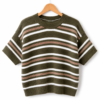 2026/08/1000488529.png Striped Knit Short Sleeve Jumper