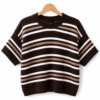 2026/08/1000488530.png Striped Knit Short Sleeve Jumper