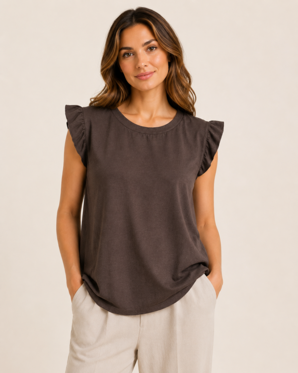 2026/08/1000488578.png Ruffle Sleeve Top With Necklace