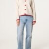 Cream Red Button Cardigan