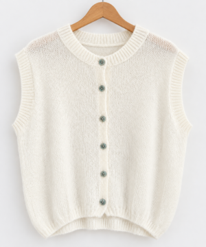Mohair Blend Sleeveless Cardigan