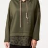 Hooded Sweatshirt with Leopard Print Layer Detail