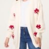 Mushroom Knit Cream Cardigan