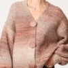 Large Buttoned Ombre Knit Cardigan