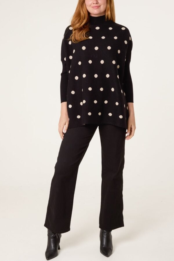 2026/09/1000495890.jpg Oversized Polka Dot Jumper – Chocolate or Black & Cream