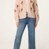 Floral Embroidered Cardigan – Beige