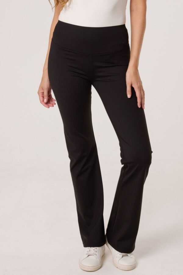 Black High Waisted Flared Leggings