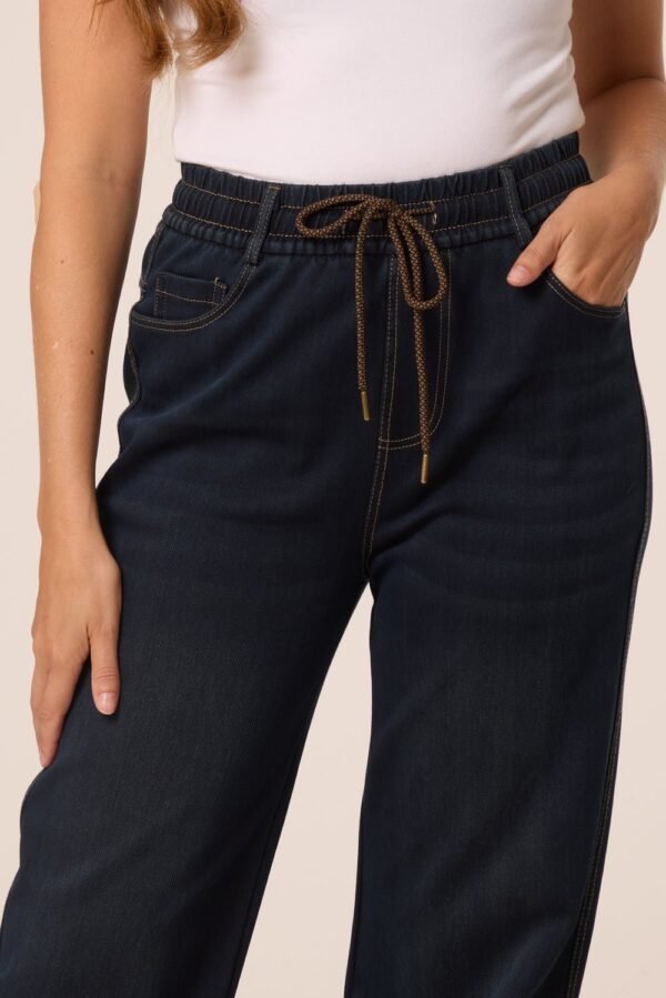2026/09/1000496521.jpg Dark Denim Drawstring Soft Jeans