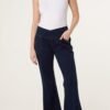 Flared Crossover Waistband Jeans