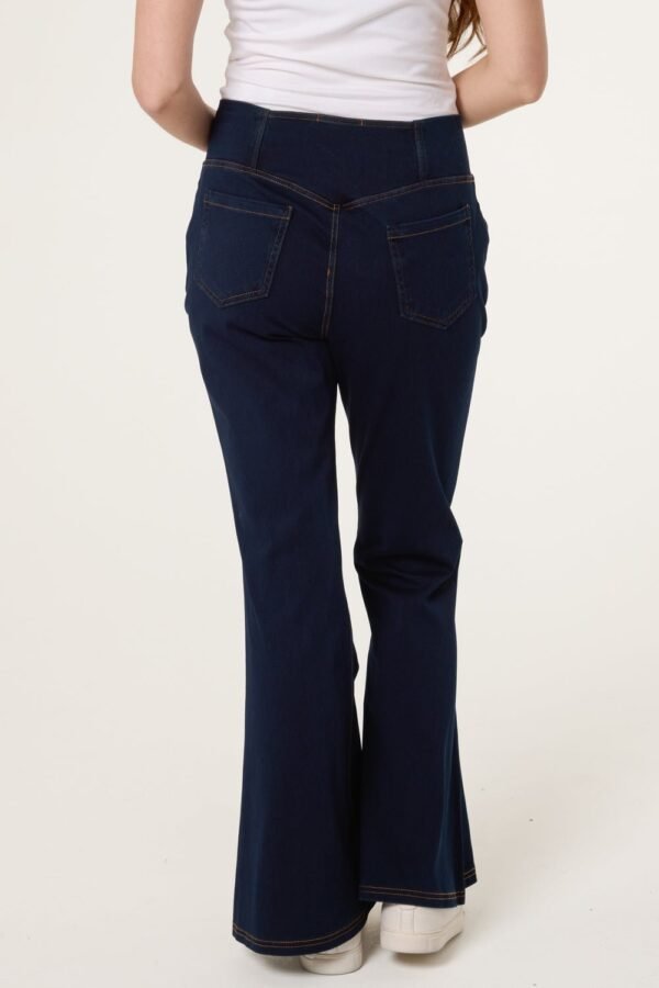 Flared Crossover Waistband Jeans