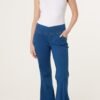 Flared Crossover Waistband Jeans