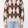 2026/09/1000497930.jpg Argyle Button Through Knit Cardigan