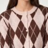 2026/09/1000497931.jpg Argyle Button Through Knit Cardigan