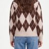 2026/09/1000497933.jpg Argyle Button Through Knit Cardigan
