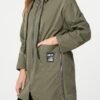 Zip Detail Hooded Light Raincoat