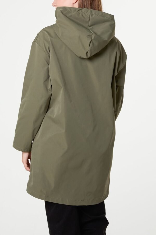 Zip Detail Hooded Light Raincoat