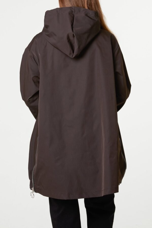 Zip Detail Hooded Light Raincoat