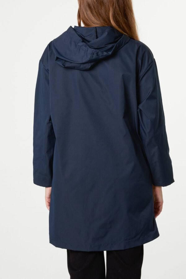 Zip Detail Hooded Light Raincoat
