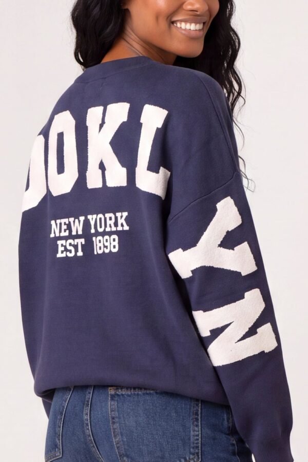 2026/09/1000498393.jpg Brooklyn Back Slogan Knit Jumper