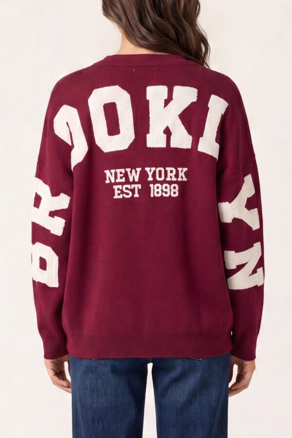 2026/09/1000498398.jpg Brooklyn Back Slogan Knit Jumper