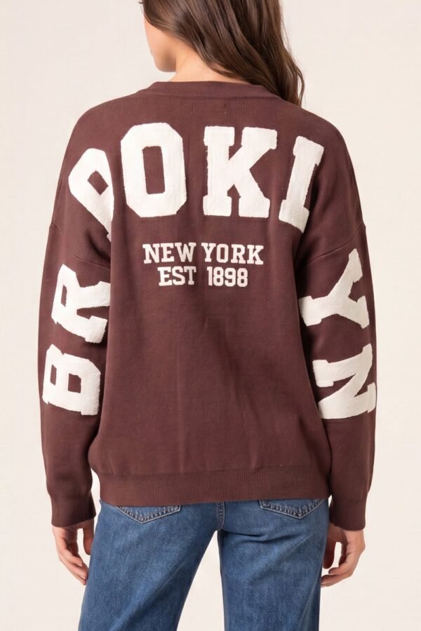 2026/09/1000498400.jpg Brooklyn Back Slogan Knit Jumper
