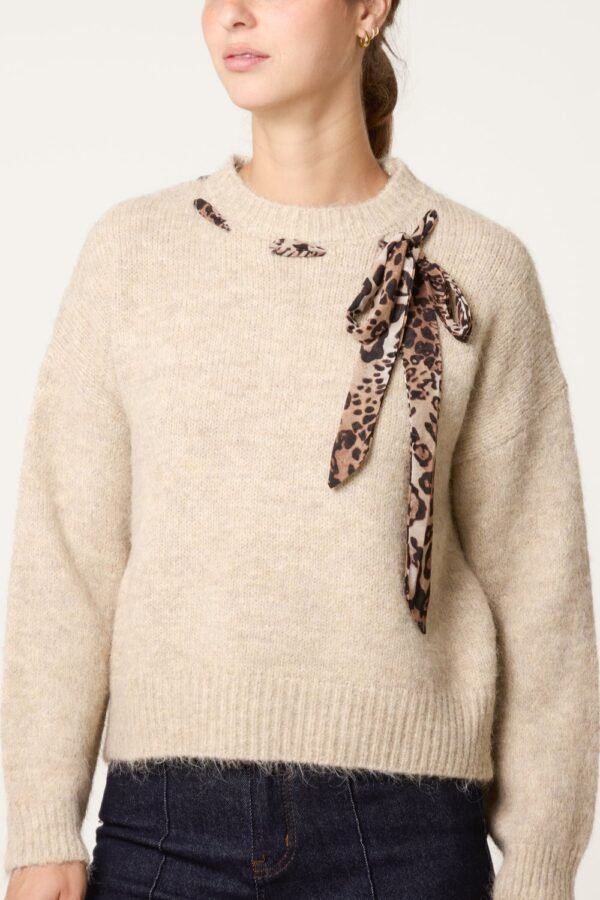 2026/09/1000498403.jpg Leopard Tie Detail Knit Jumper