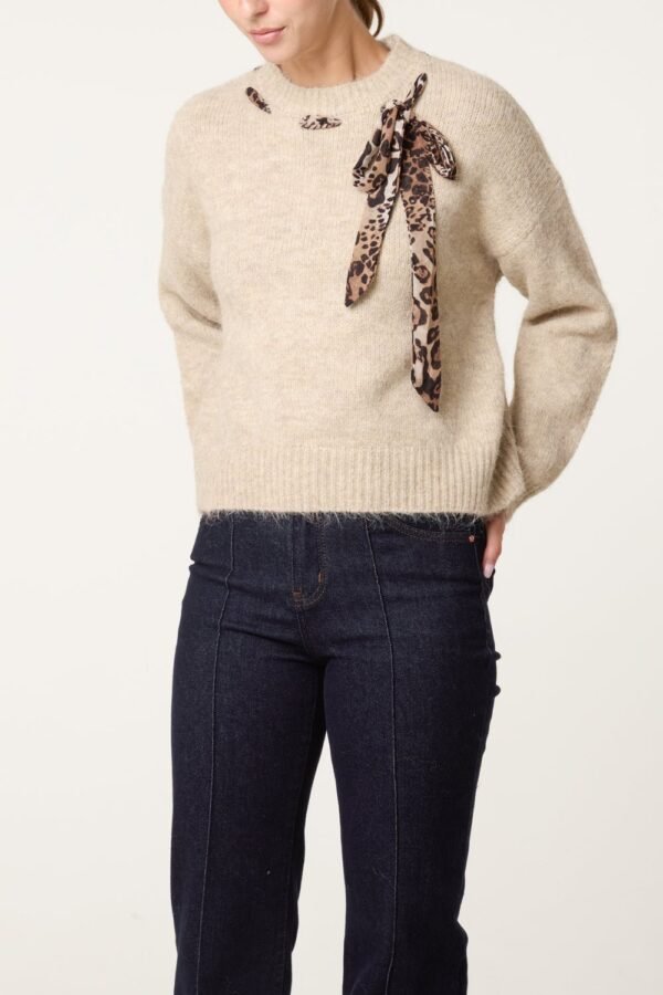 2026/09/1000498404.jpg Leopard Tie Detail Knit Jumper